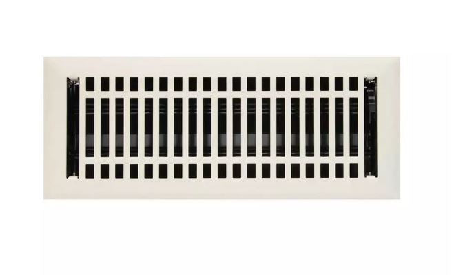 New Almond 4" x 10" Contemporary Steel Floor Register by Signature Hardware