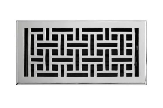 New Polished Brass 4" x 8" Wicker Style Solid Brass Floor Register by Signature Hardware