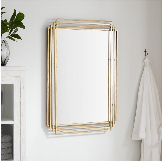 Nouveau miroir de courtoisie décoratif Sethfield à feuille d'or 23270-GL par Signature Hardware