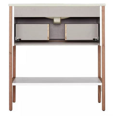 New Matte White 32" Bisbee Console Vanity - with Warm Oak Frame by Signature Hardware