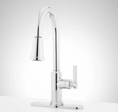 Nouveau robinet de cuisine à retrait monotrou Greyfield en chrome par Signature Hardware