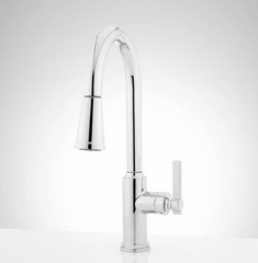 Nouveau robinet de cuisine à retrait monotrou Greyfield en chrome par Signature Hardware