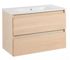 New Light Oak 32" Kiah Wall-Mount Double Vanity, 480825 by Signature Hardware