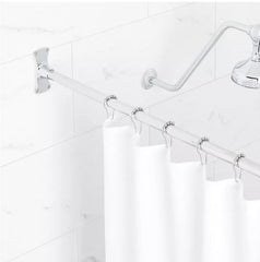 New 60" Chrome Straight Solid Brass Shower Curtain Rod by Signature Hardware