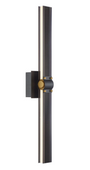 Nouveau Noir mat Admiral LED 27,8 "x 5" Applique murale dorée