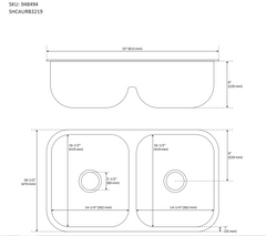 Nouvel évier sous plan en acier inoxydable à double cuve à séparation basse Calverton de 32 po par Signature Hardware