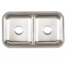 Nouvel évier sous plan en acier inoxydable à double cuve à séparation basse Calverton de 32 po par Signature Hardware