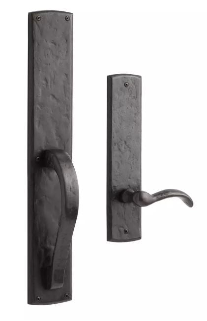 New Ellis Solid Dark Bronze Dummy Entrance Door Set with Lever Handle, Right hand by Signature Hardware