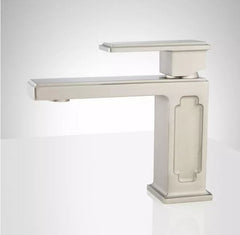 Nouveau robinet de salle de bain monotrou Ryle en nickel brossé - Trop-plein, 934419 par Signature Hardware