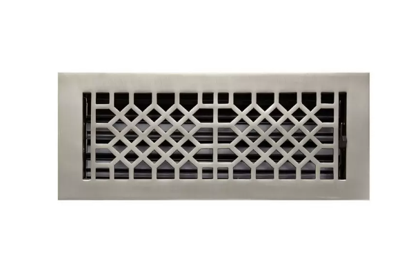 Nouveau registre de sol en laiton de style antique en nickel brossé par Signature Hardware