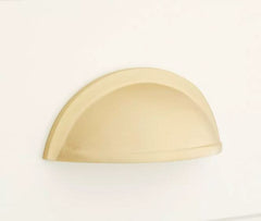 New 3" Satin Brass Barrus Brass Solid Brass Curved Cup Pull by Signature Hardware