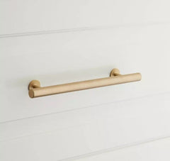 New 6" Satin Brass Diehl Adjustable Round Brass Drawer Pull by Signature Hardware