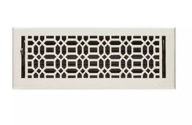 Nouveau registre de plancher en laiton Bradner de 4 po x 14 po en nickel brossé par Signature Hardware