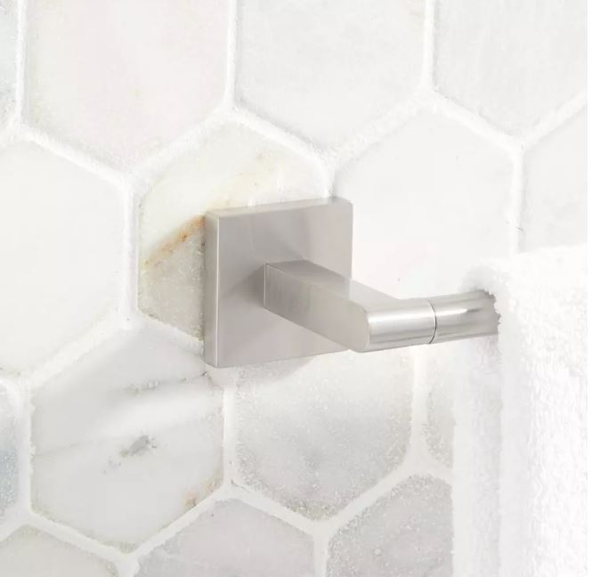 New Brushed Nickel Hibiscus Towel Bar by Signature Hardware