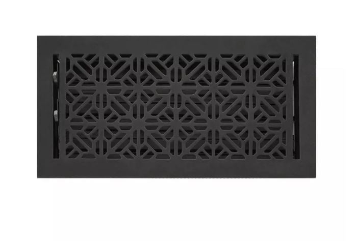 Nouveau registre de sol en laiton nid d'abeille avec revêtement en poudre noire de 6 po x 12 po par Signature Hardware