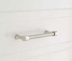 Nouveau 6" Pied en nickel poli/Barre en nickel satiné Strasbourg Poignée d'armoire en laiton massif par Signature Hardware