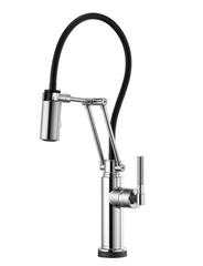Nouveau robinet de cuisine articulé Litze SmartTouch en chrome poli avec poignée moletée par BRIZO
