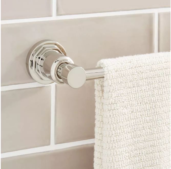 Nouveau porte-serviettes Greyfield en nickel poli de 18 po SHGF18TBPN par Signature Hardware