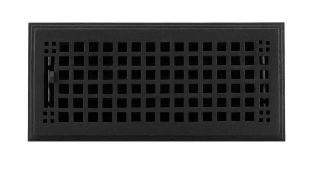 Nouveau registre mural Mission en laiton massif avec revêtement en poudre noire de 4 po x 10 po par Signature Hardware