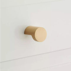 New Satin Brass Faustine Solid Brass Cylinder Cabinet Knob by Signature Hardware