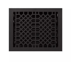 Signature Hardware Registre mural en fonte de style antique en poudre noire 20,3 x 30,5 cm