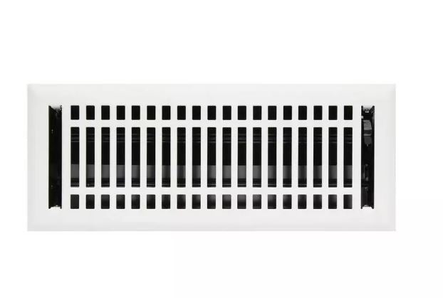 New White 4" x 10" Contemporary Steel Floor Register by Signature Hardware