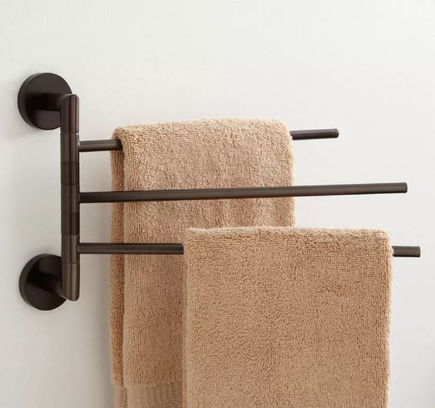 New Oil Rubbed Bronze Colvin Triple Swing Arm Towel Bar by Signature Hardware