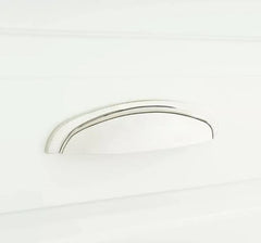 Nouvelle poignée courbée en laiton massif Edvard en nickel poli de 5 po par Signature Hardware