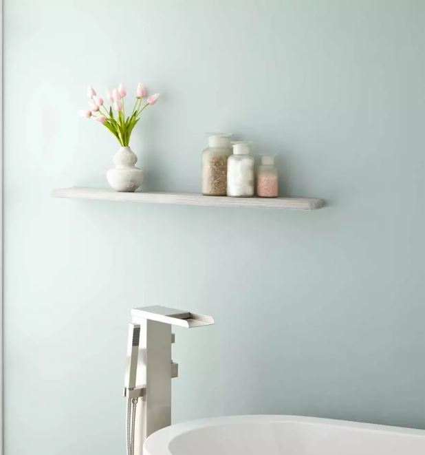 New Grey Wulan Teak Shelf by Signature Hardware