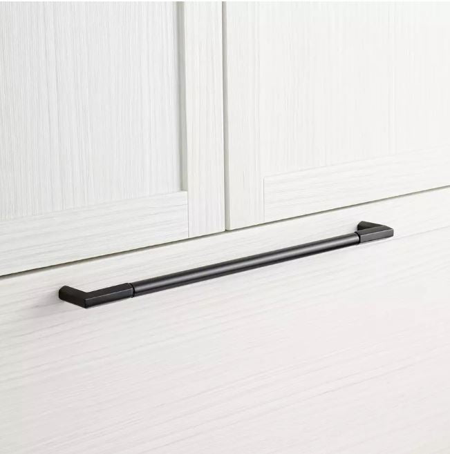 Poignée pour électroménager Lunata en laiton massif noir mat de 24 po par Signature Hardware