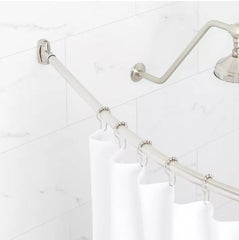 Nouvelle tringle à rideau de douche incurvée en laiton massif, nickel brossé par Signature Hardware