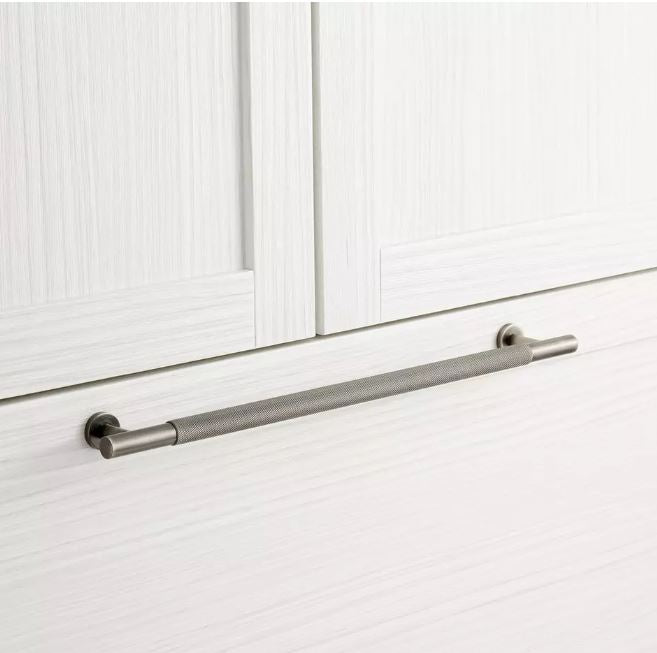 New 15" Antique Nickel Evinger Knurled Brass Appliance Pull by Signature Hardware