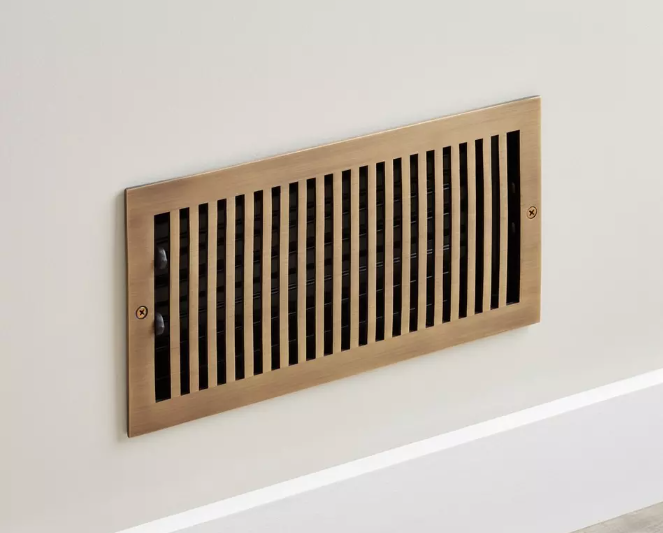 Nouveau registre mural moderne en laiton brossé de 6 po x 10 po par Signature Hardware