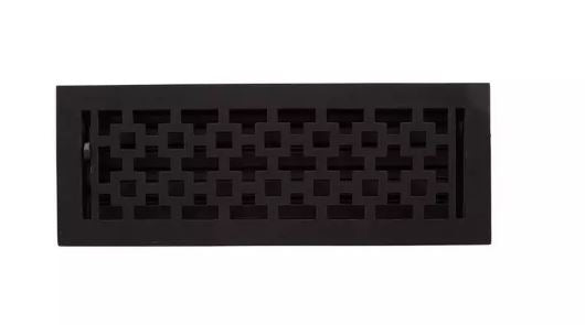 Nouveau registre de plancher en fonte Durand à revêtement en poudre noire de 4 po x 10 po par Signature Hardware