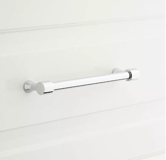 New 8" Polished Chrome Strasbourg Solid Brass Cabinet Pull by Signature Hardware