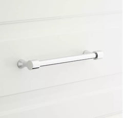 New 8" Polished Chrome Strasbourg Solid Brass Cabinet Pull by Signature Hardware