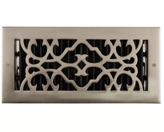 Nouveau registre mural traditionnel en laiton brossé de 6 po x 12 po en nickel brossé par Signature Hardware