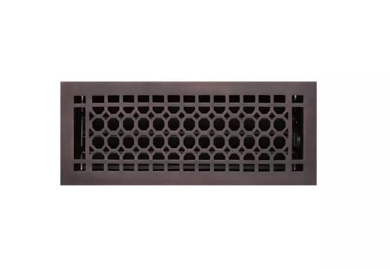 Nouveau registre de plancher en laiton nid d'abeille en bronze huilé de 4 po x 10 po par Signature Hardware