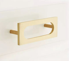 New 4" Satin Brass Tasmin Solid Brass Cabinet Pull by Signature Hardware
