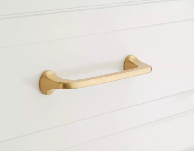 Nouveau Poignée d'armoire en laiton massif Amarilla en laiton satiné de 6 po par Signature Hardware