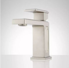 Nouveau robinet de salle de bain monotrou Ryle en nickel brossé - Trop-plein, 934419 par Signature Hardware