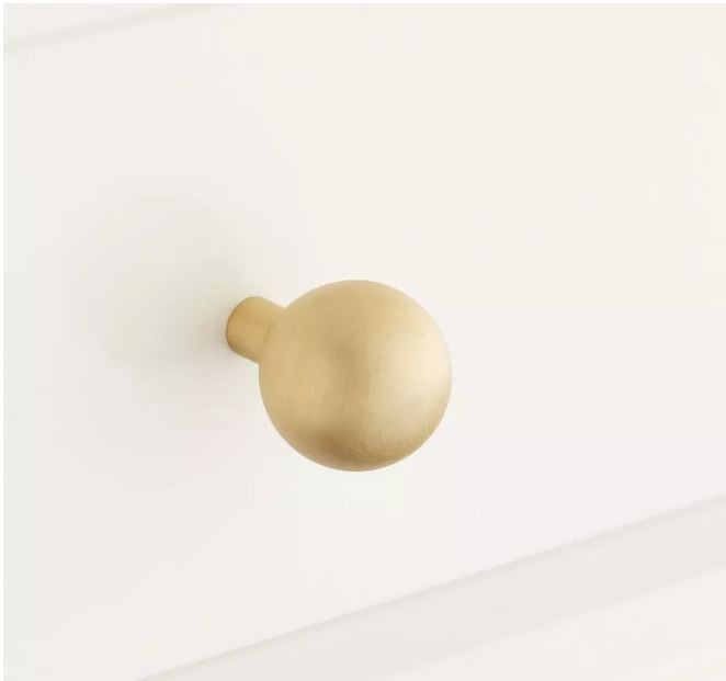 New 3/4" Brushed Brass Osian Solid Brass Round Cabinet Knob by Signature Hardware