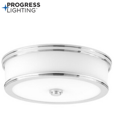 Nouveau plafonnier encastré à LED à 1 lumière, cadre en chrome poli, 13 po, 25 W, par Progress Lighting