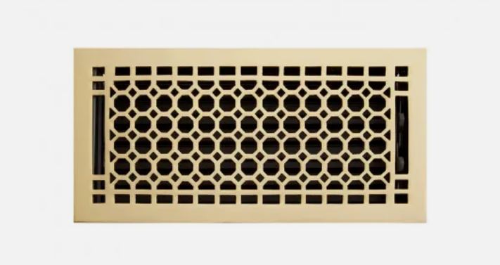 New 6" x 12" Polished Brass Honeycomb Brass Floor Register by Signature Hardware