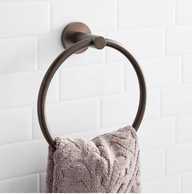 New Oil Rubbed Bronze Exira Towel Ring by Signature Hardware