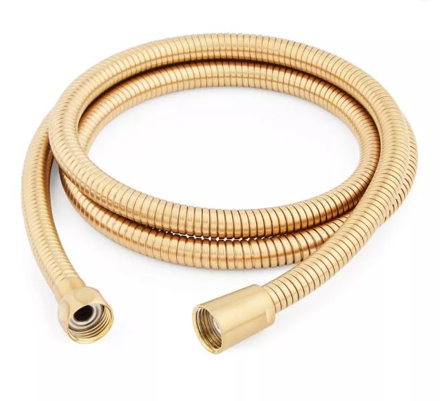 New Brushed Gold 60" Stretchable Metal Hand Shower Hose by Signature Hardware