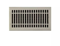 Nouveau registre de sol contemporain en laiton brossé de 4 po x 10 po en nickel brossé par Signature Hardware