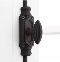 Signature Hardware Mini crémone pour armoire en fer perlé avec revêtement en poudre noire 968944