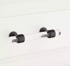 New 3" Matte Black Beryn Acrylic Cabinet Pull by Signature Hardware