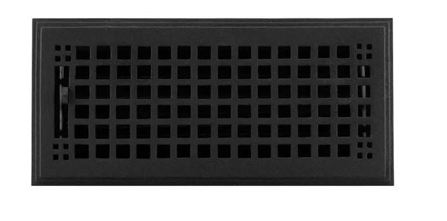 New 4" x 12" Black Powder Coat Oversized Mission Solid Brass Wall Register by Signature Hardware
